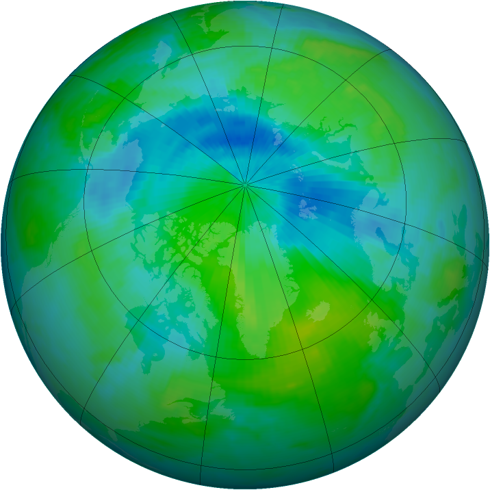 Arctic ozone map for 30 August 1997